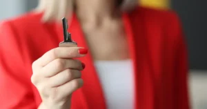 Woman holding key