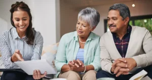 Advisor meeting with retired couple