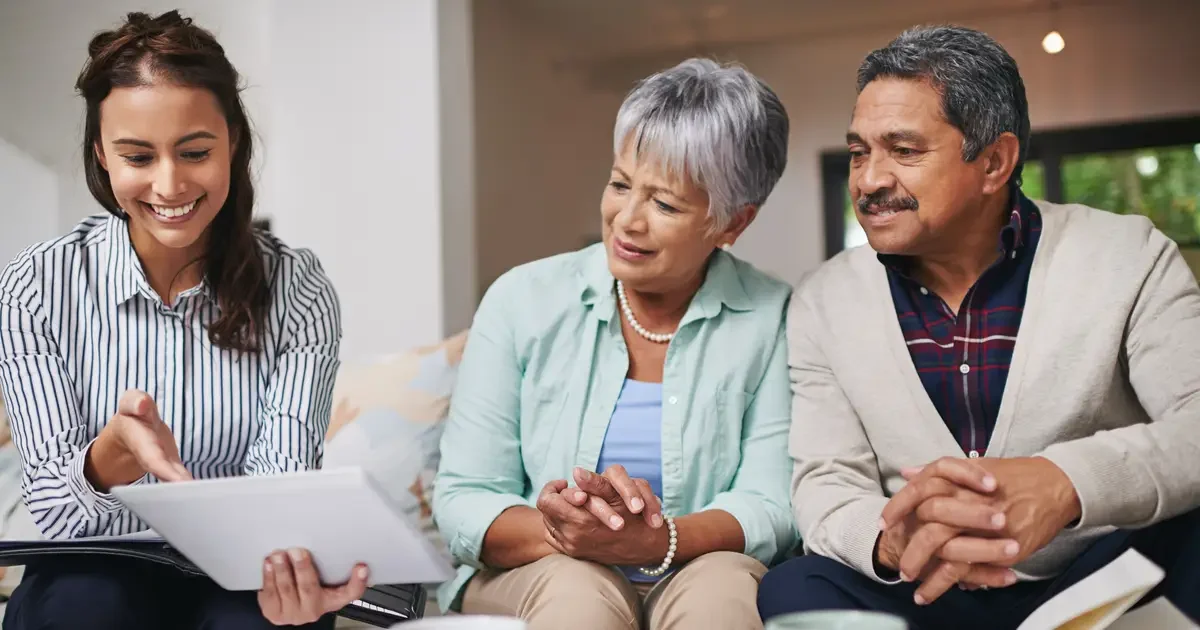 Advisor meeting with retired couple