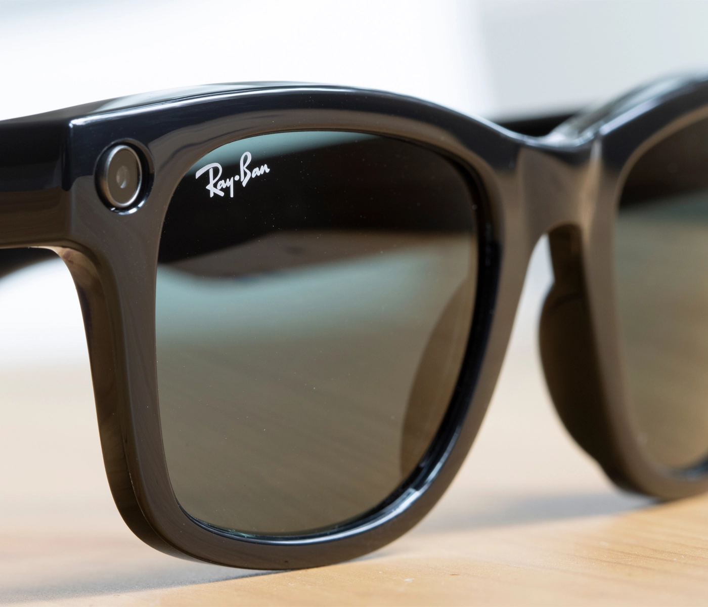 A pair of RayBan Meta sunglasses.