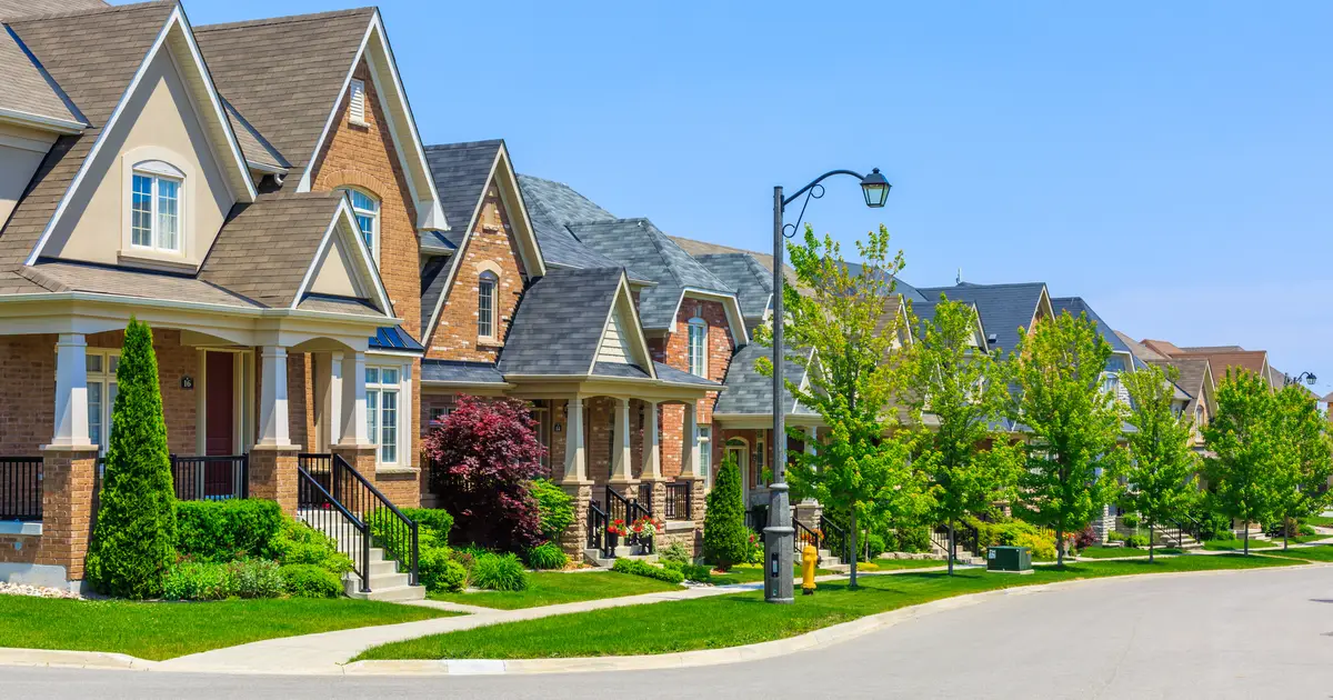 row of houses for market update