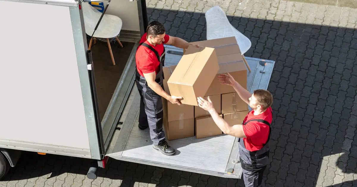 aerial view of professional movers