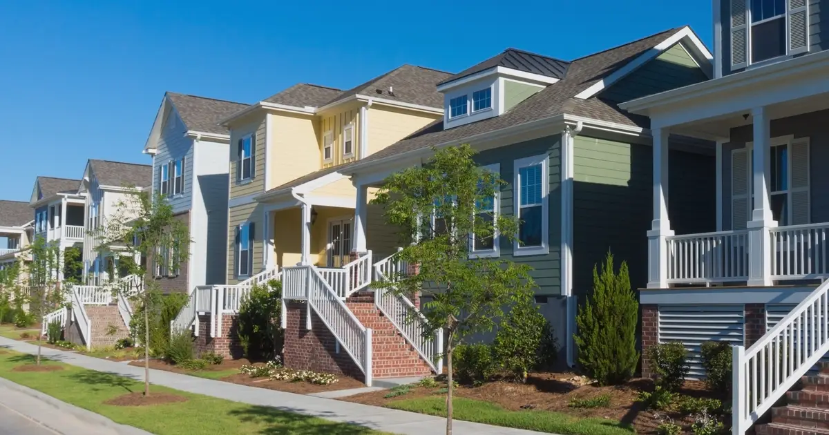 long row of houses