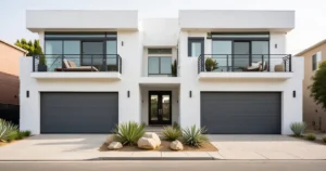 white and black modern house