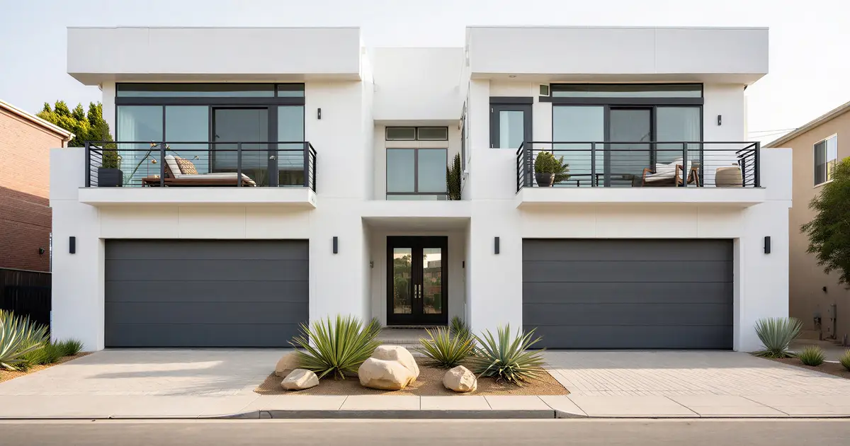 white and black modern house